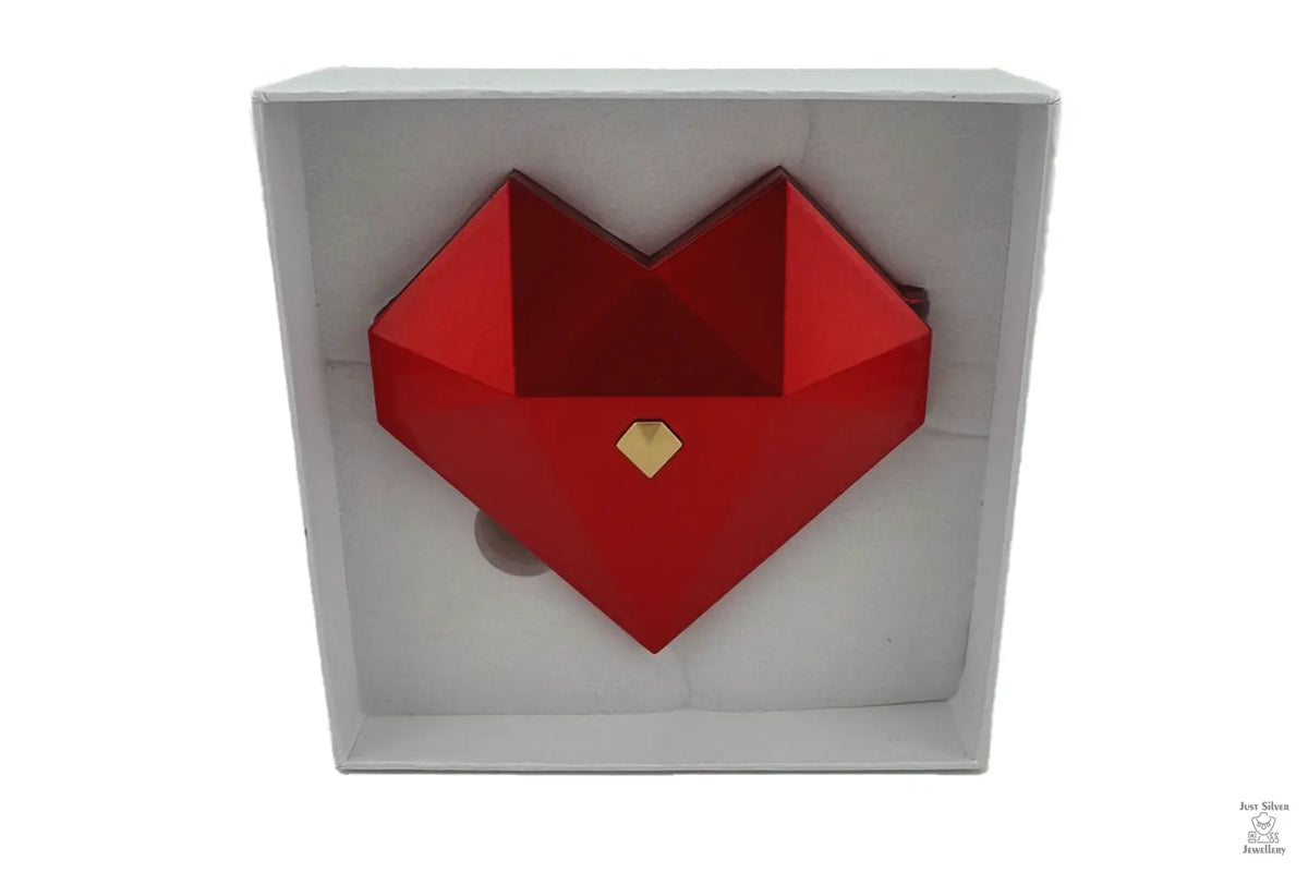 Diamond Heart Shape Ring Gift Box Just Silver Jewellery