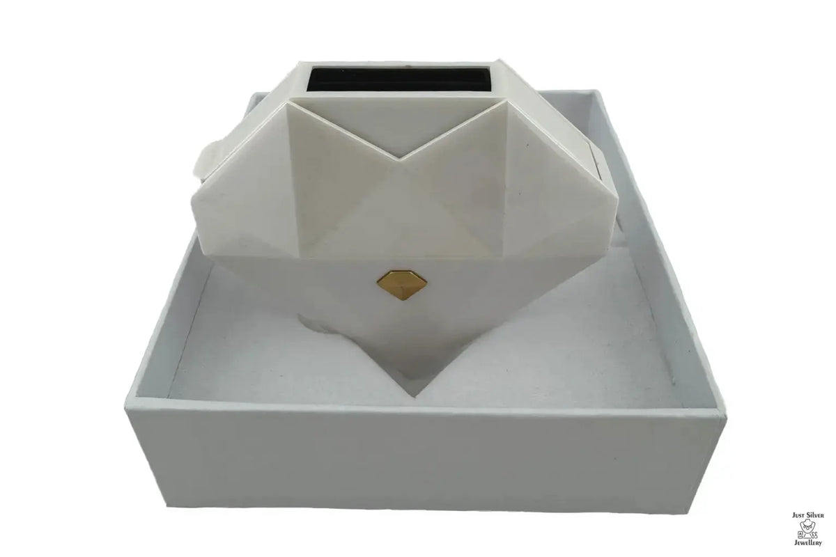Diamond Heart Shape Ring Gift Box Just Silver Jewellery