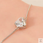 Silver Heart Natural Zircon Bracelet Just Silver Jewellery