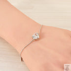 Silver Heart Natural Zircon Bracelet Just Silver Jewellery