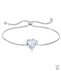 Silver Heart Natural Zircon Bracelet Just Silver Jewellery