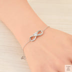 Silver Natural Zircon Infinity Bracelet Just Silver Jewellery
