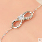 Silver Natural Zircon Infinity Bracelet Just Silver Jewellery