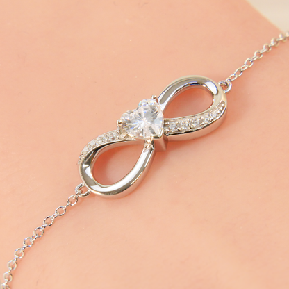 Silver Natural Zircon Infinity Bracelet