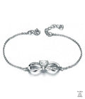 Silver Natural Zircon Infinity Bracelet Just Silver Jewellery