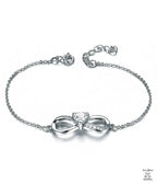 Silver Natural Zircon Infinity Bracelet Just Silver Jewellery