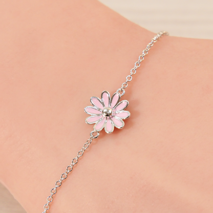 Silver Daisy Flower Bracelet