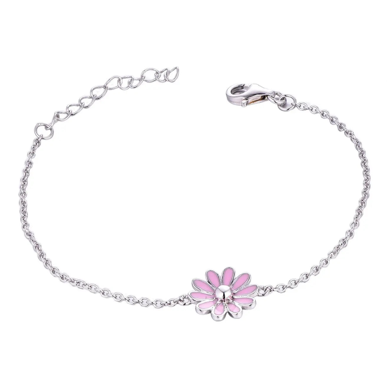 Silver Pink Daisy Flower Collection Just Silver Jewellery