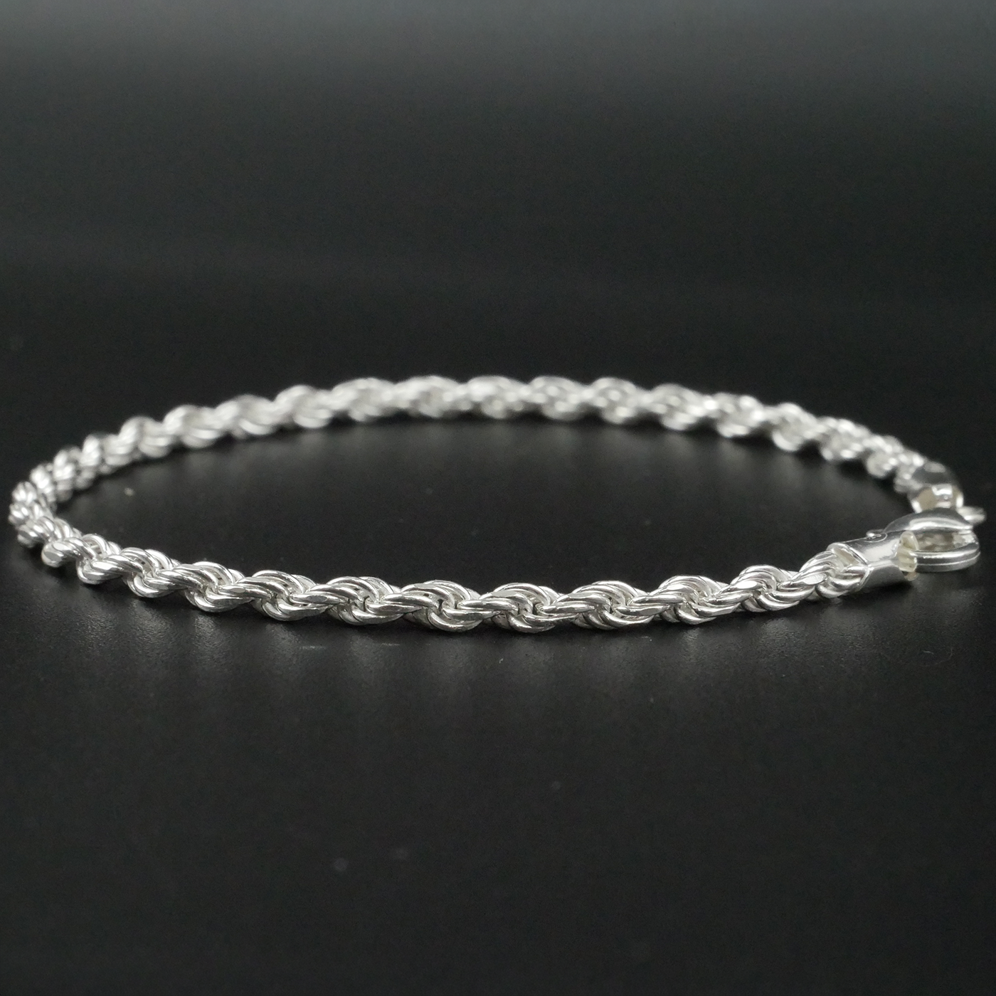Solid Sterling Silver Rope Bracelet (2.7mm)