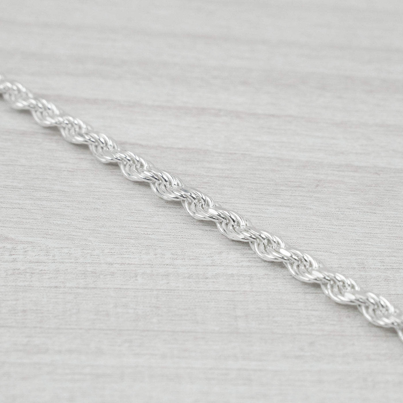 Solid Sterling Silver Rope Bracelet (2.7mm)