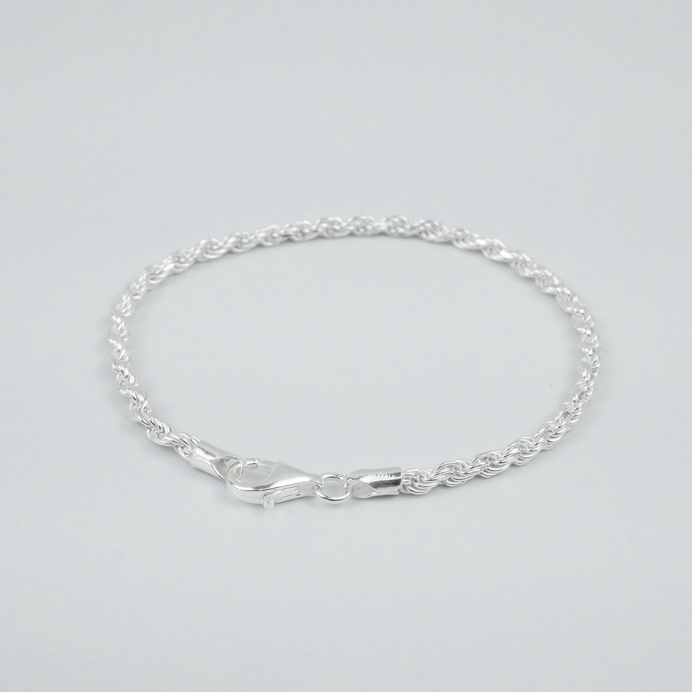 Solid Sterling Silver Rope Bracelet (2.7mm)