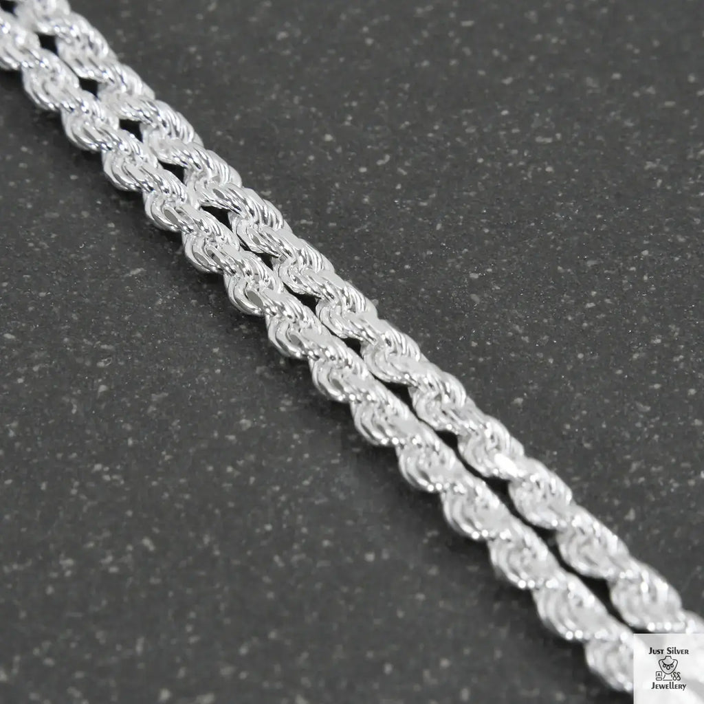 Silver chain on a white background