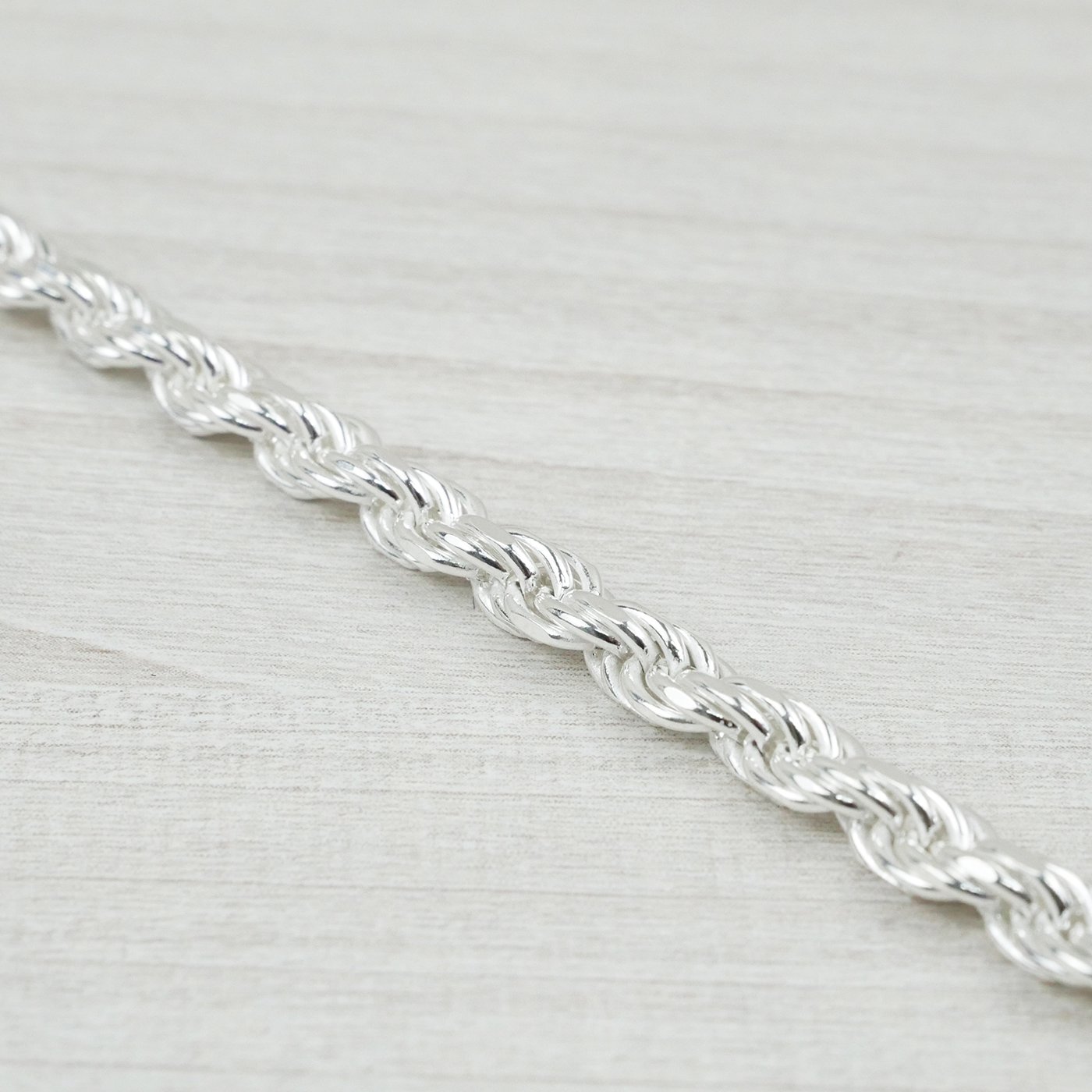 Solid Sterling Silver Rope Bracelet (5.0mm)