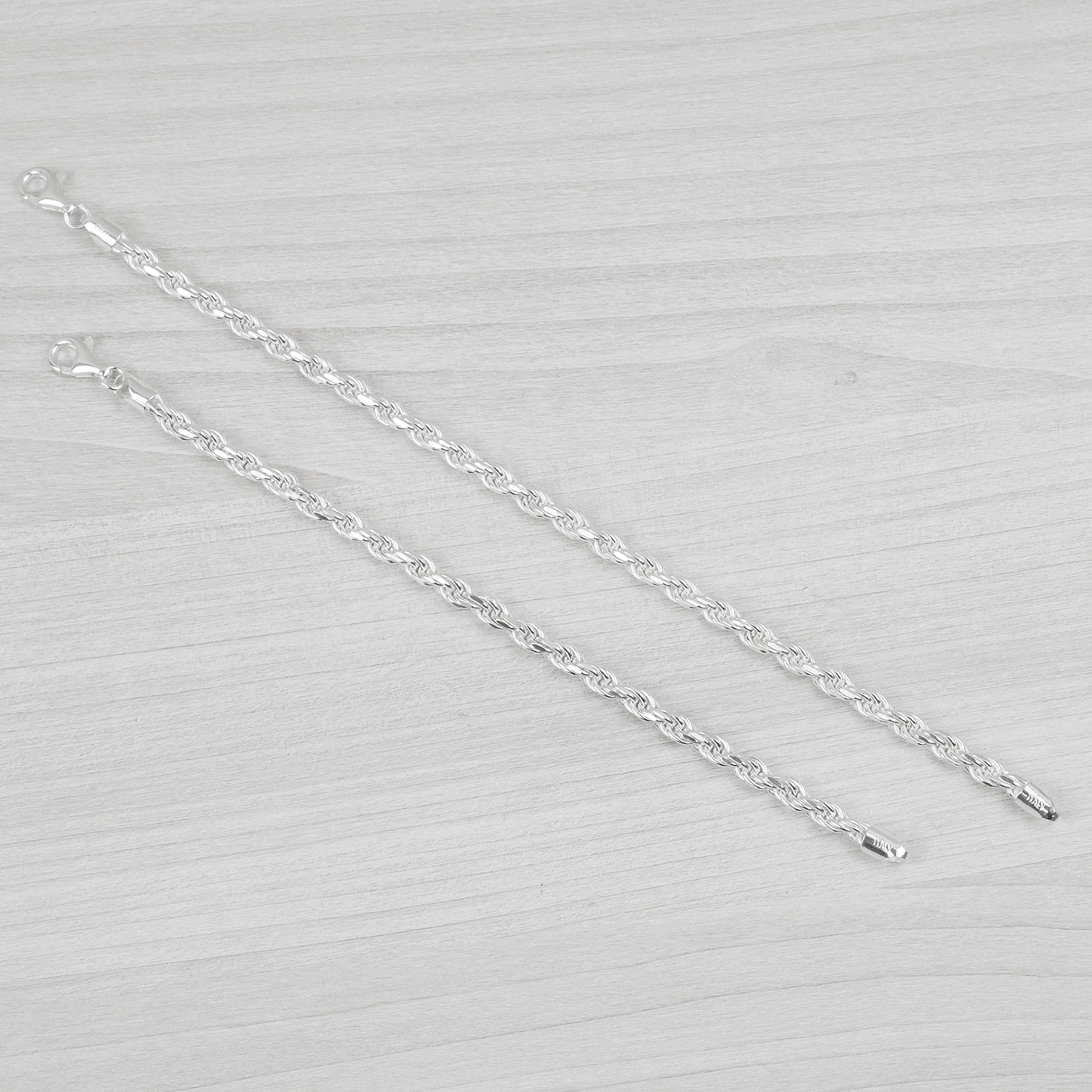 Solid Sterling Silver Rope Bracelet (5.0mm)