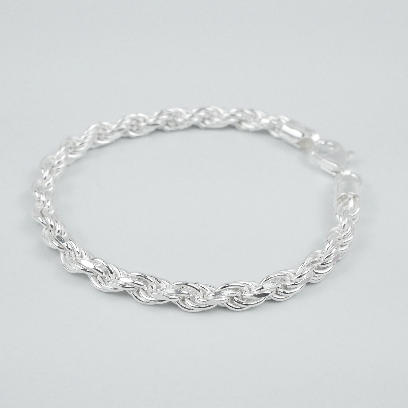 Solid Sterling Silver Rope Bracelet (5.0mm)