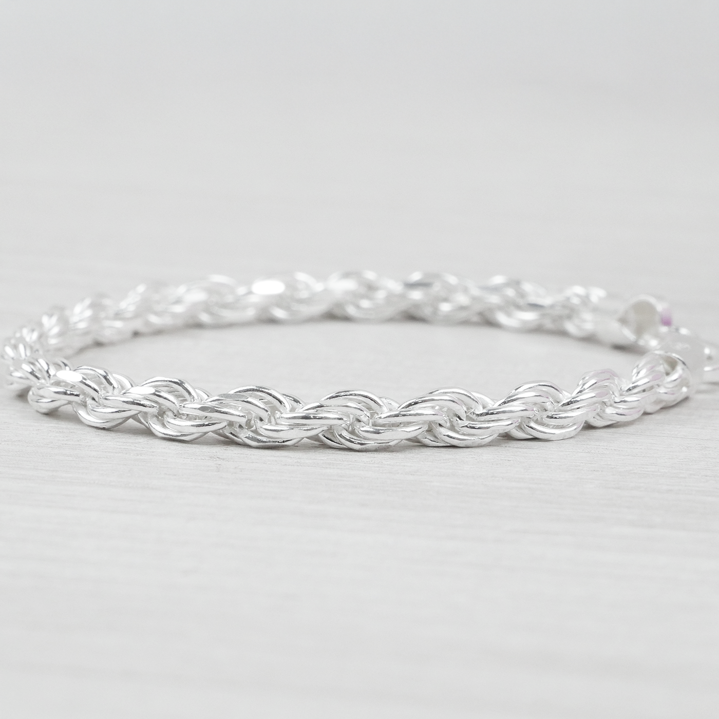 Solid Sterling Silver Rope Bracelet (5.0mm)