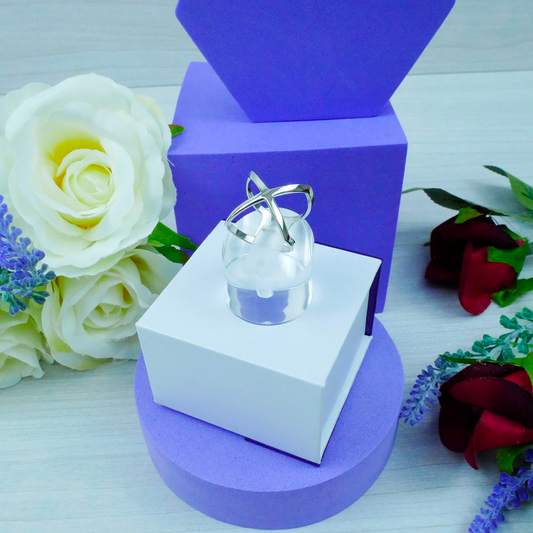 Silver Plain X Ring