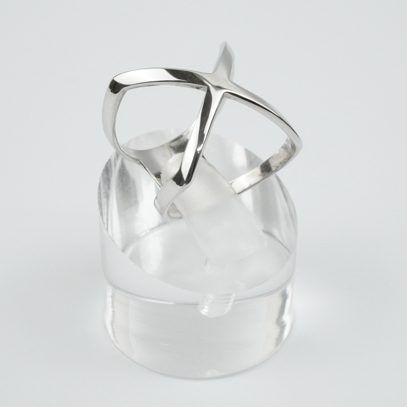 Silver Plain X Ring