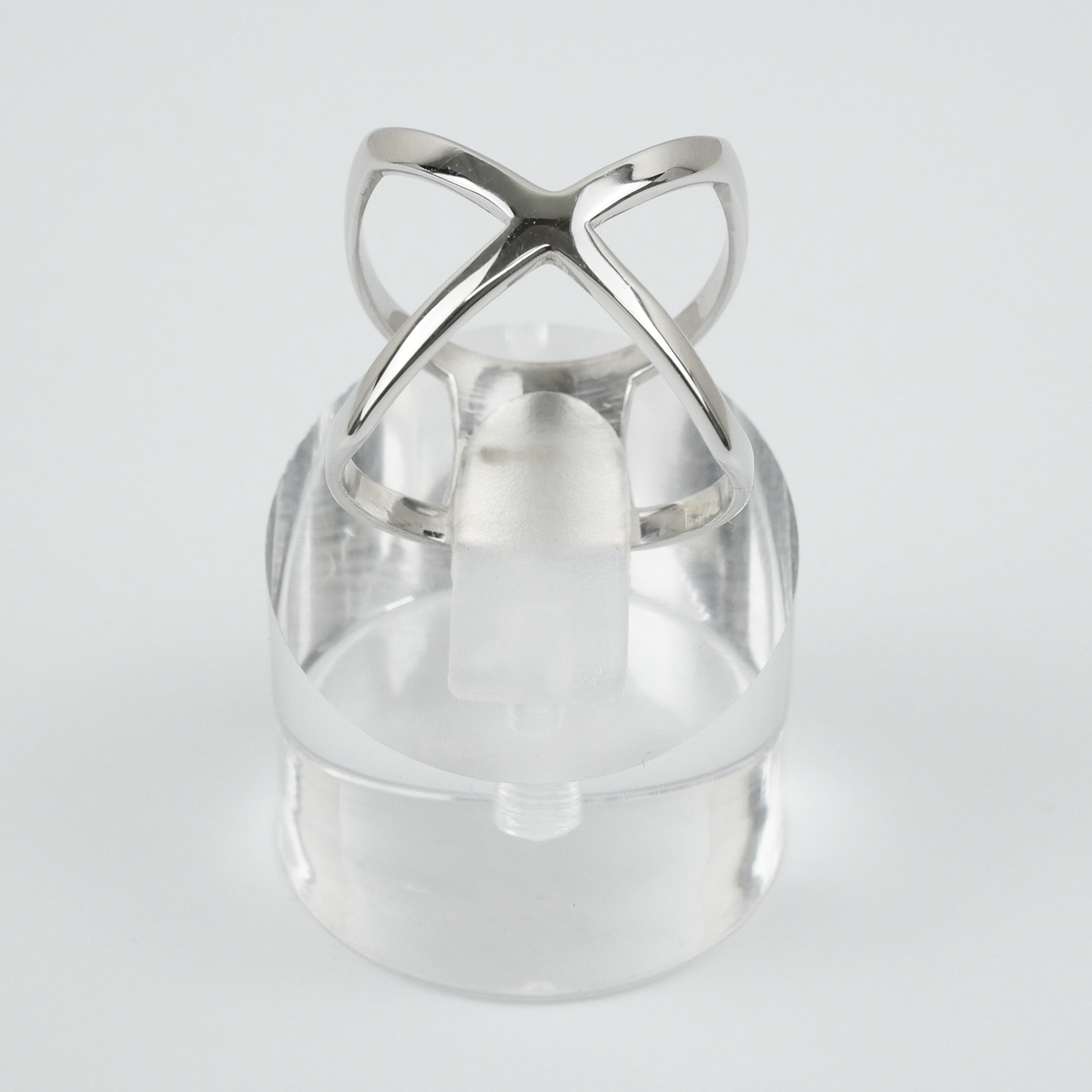 Silver Plain X Ring