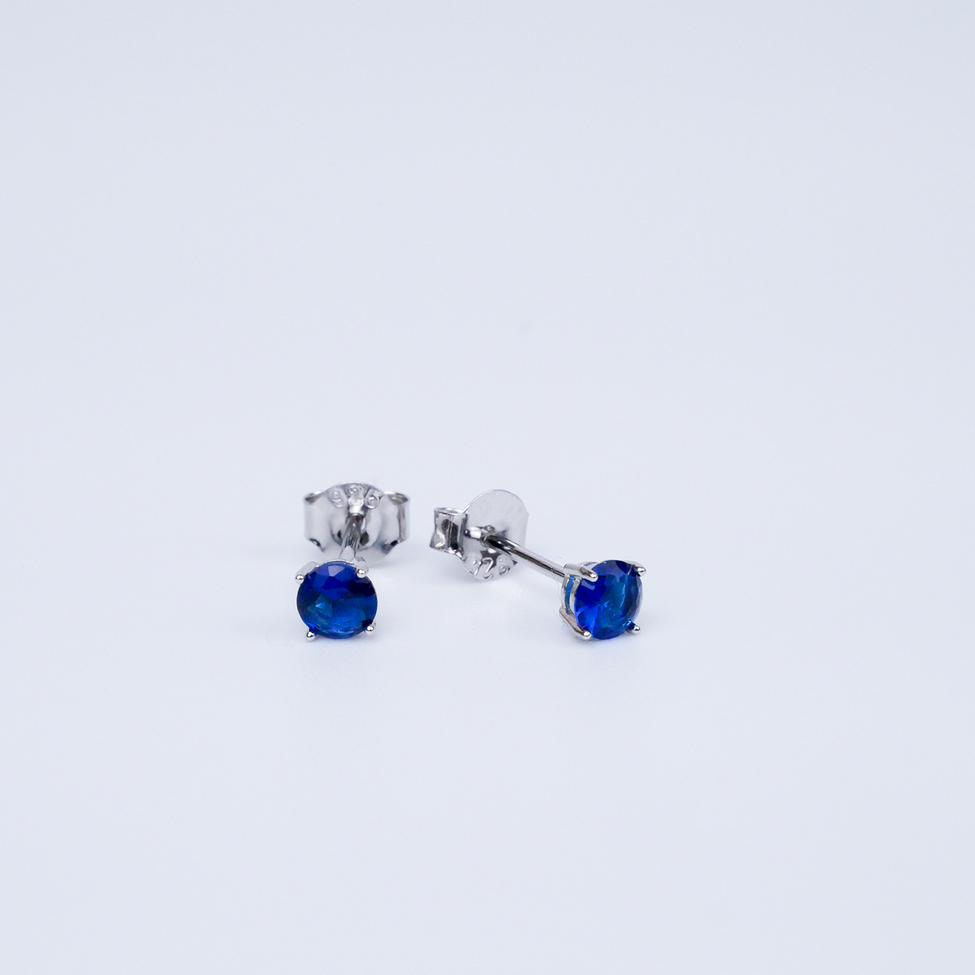 Silver "Blue CZ" Small Stud Earrings