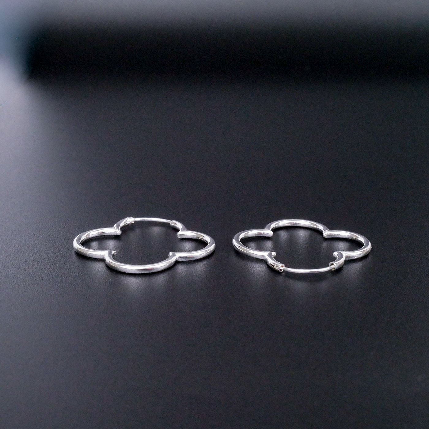 Silver "4 Way Hoop" Earring