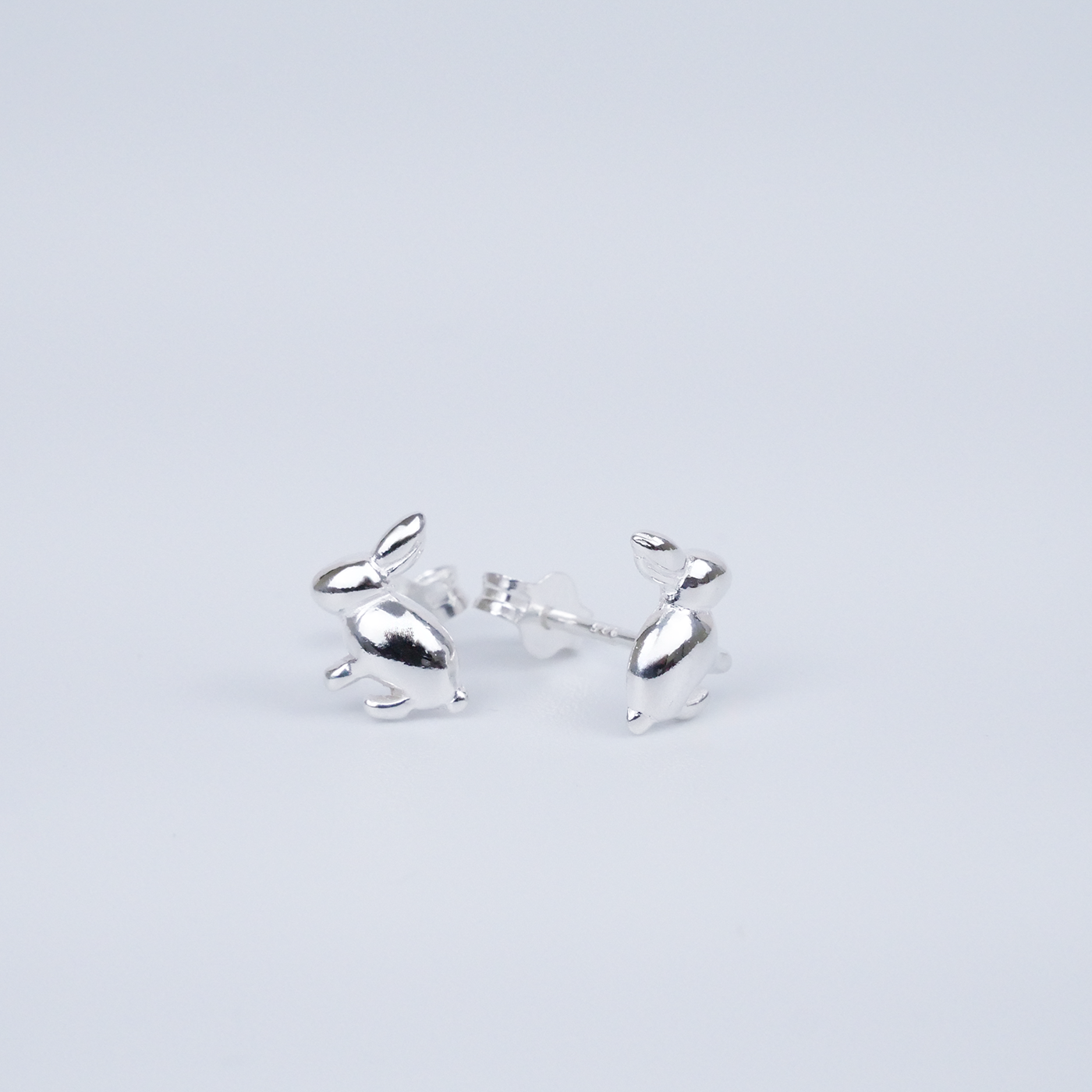 Silver "Sitting Bunny" Earrings