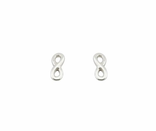 Pair of silver earrings on a white background