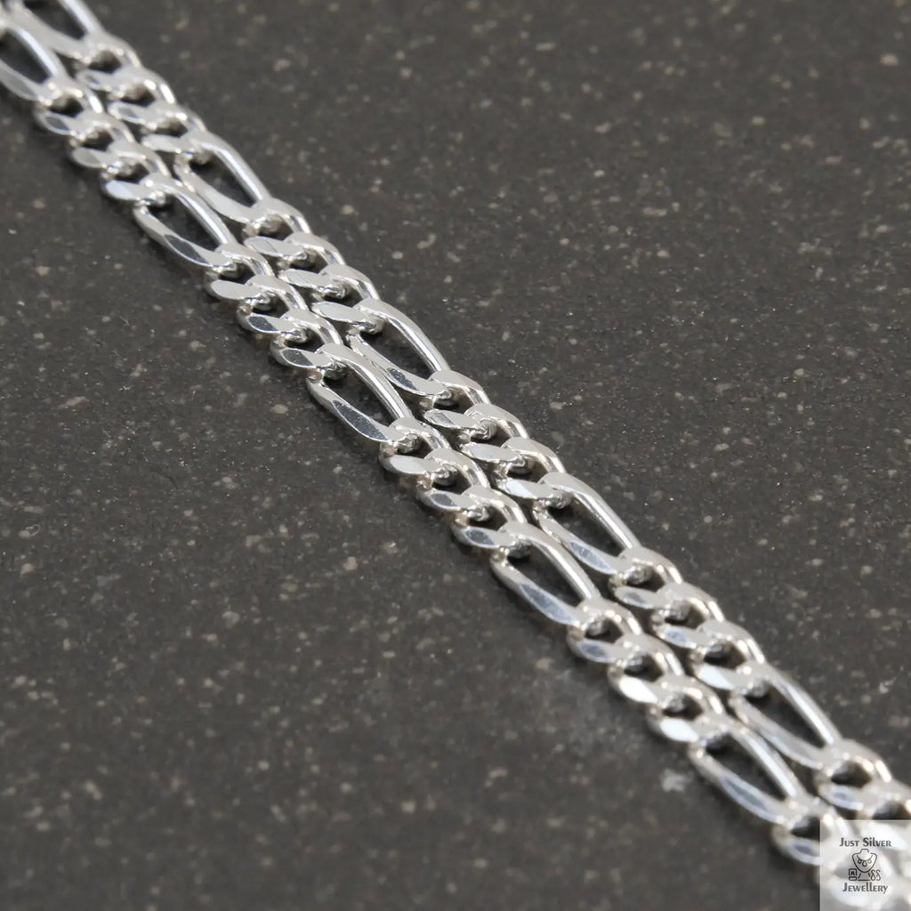 Solid Sterling Silver Figaro Chain (3.5mm)