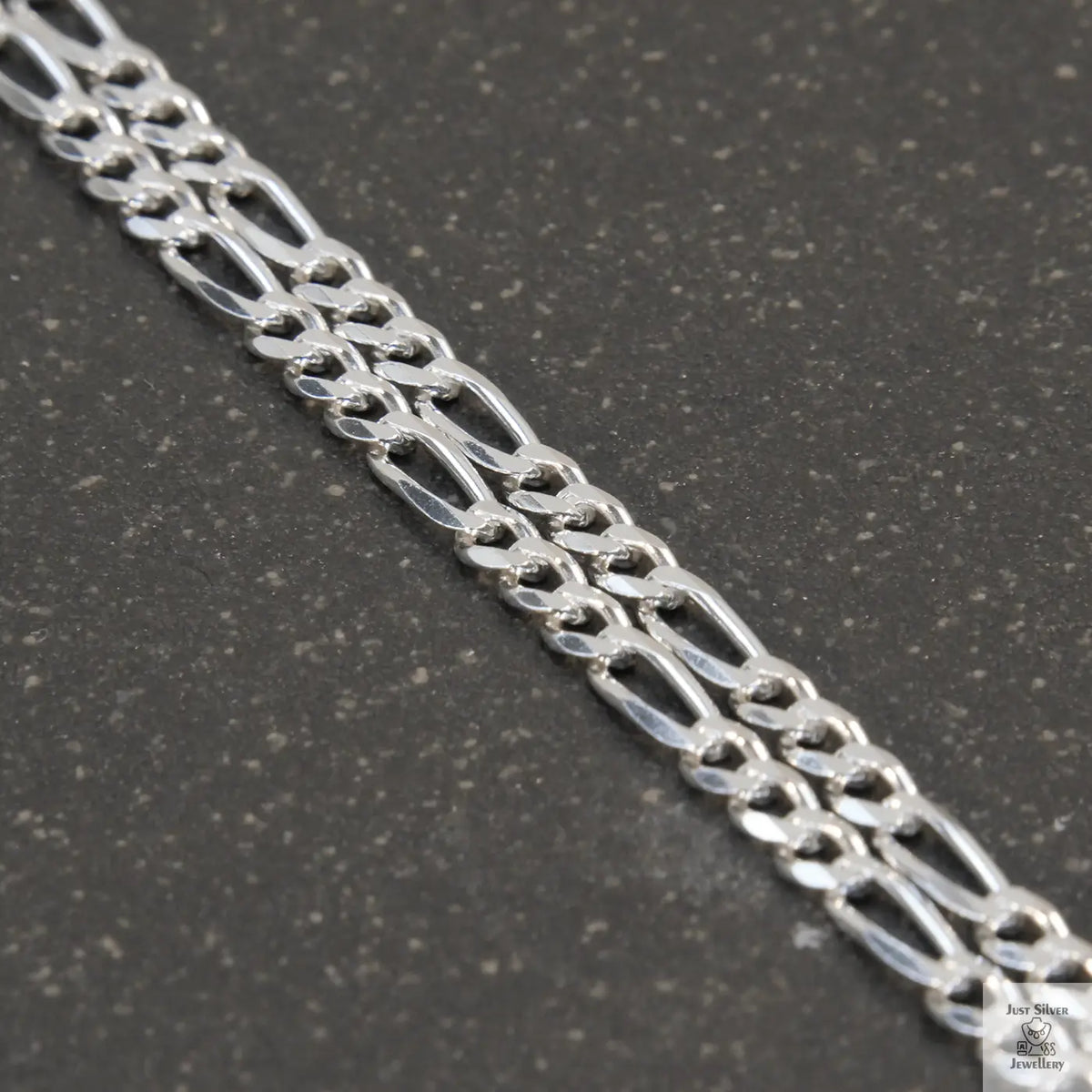 Solid Sterling Silver Figaro Chain (3.5mm)