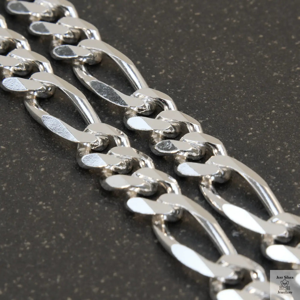 Solid Sterling Silver Figaro Chain (9.8mm)