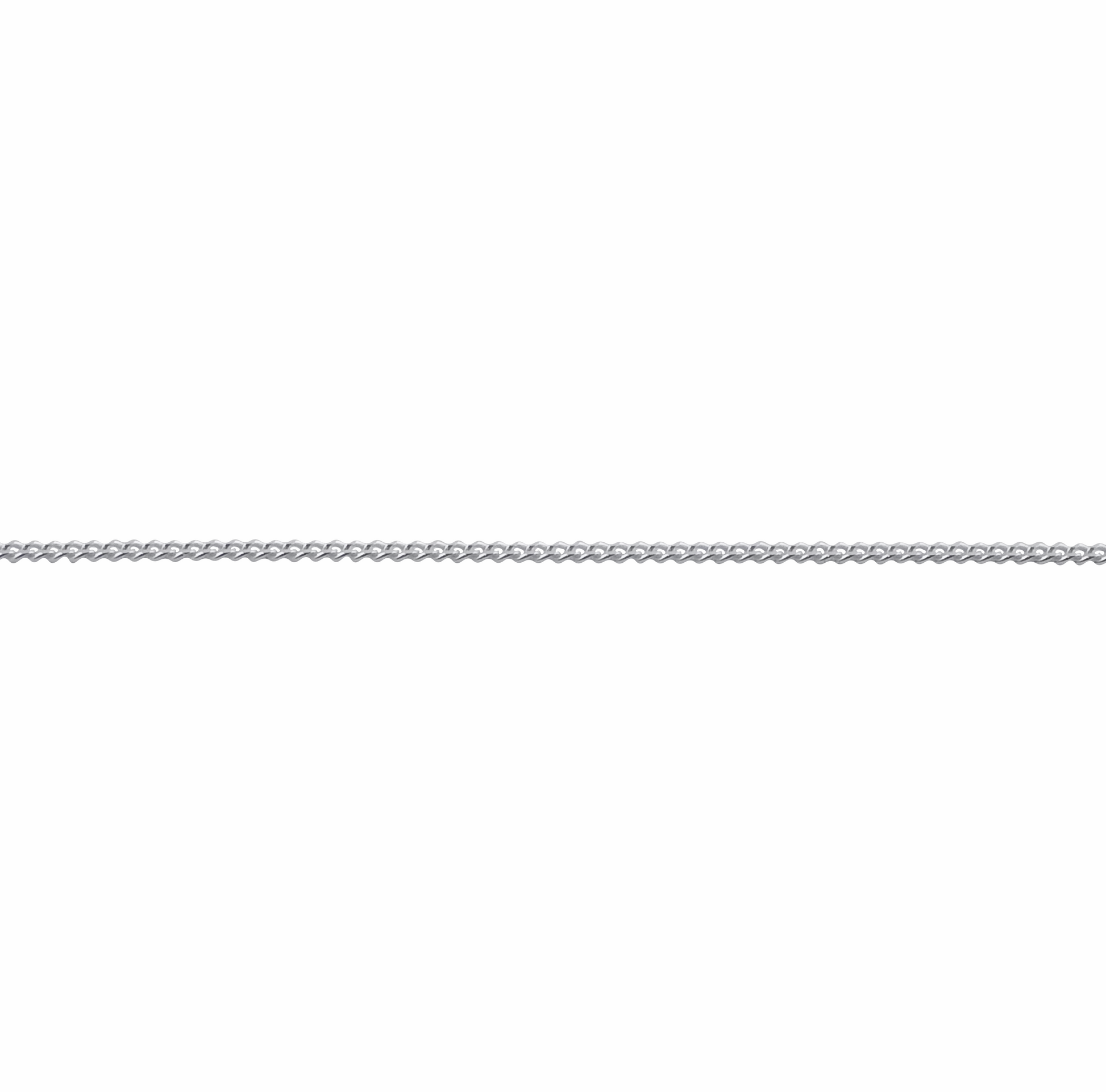 A sterling silver curb chain necklace with a length of 1.4mm, displayed against a white background.