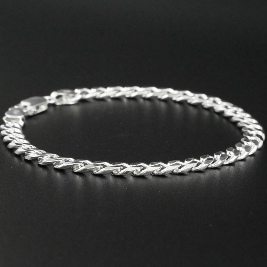 Solid Sterling Silver Curb Bracelet (5mm)