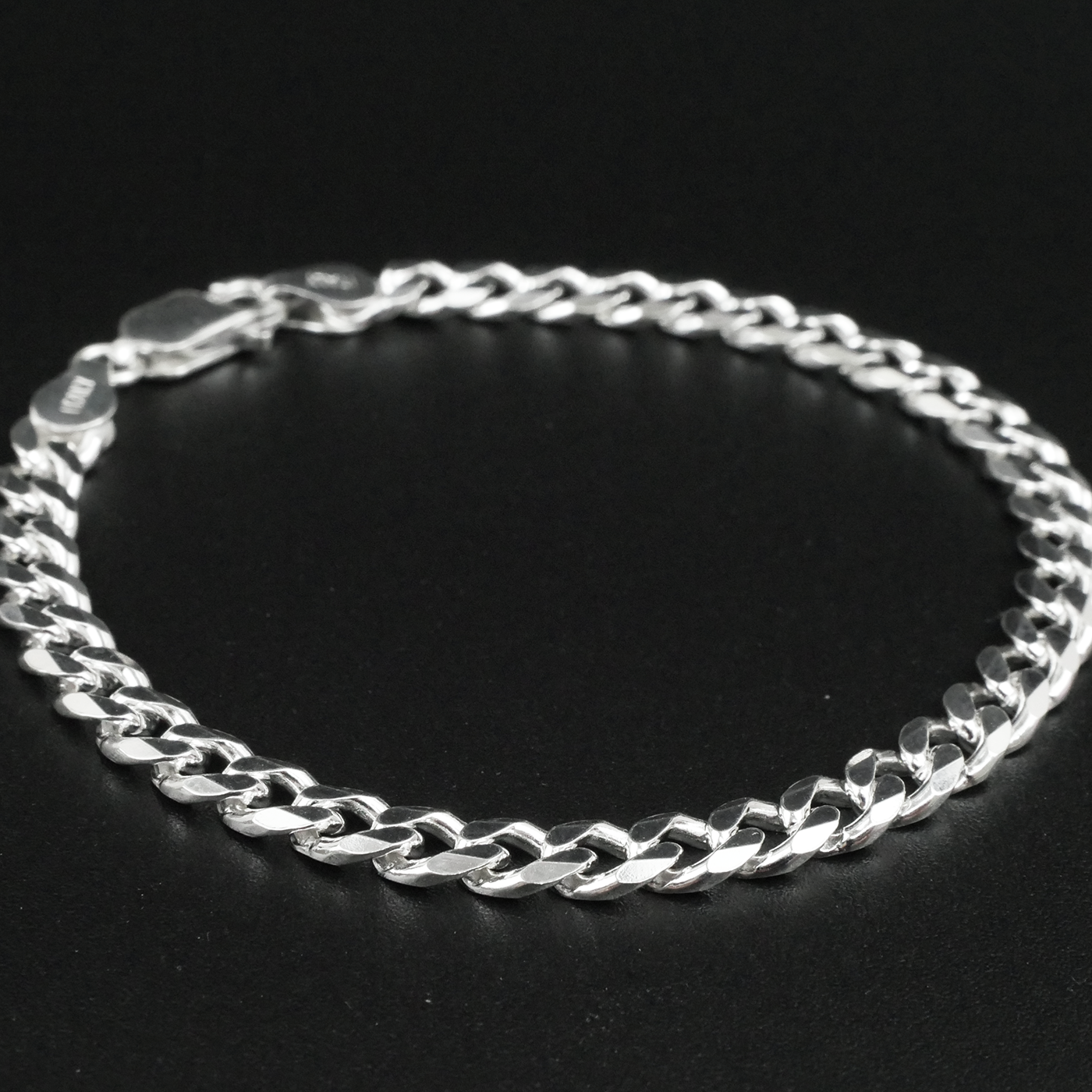 Solid Sterling Silver Curb Bracelet (5mm)