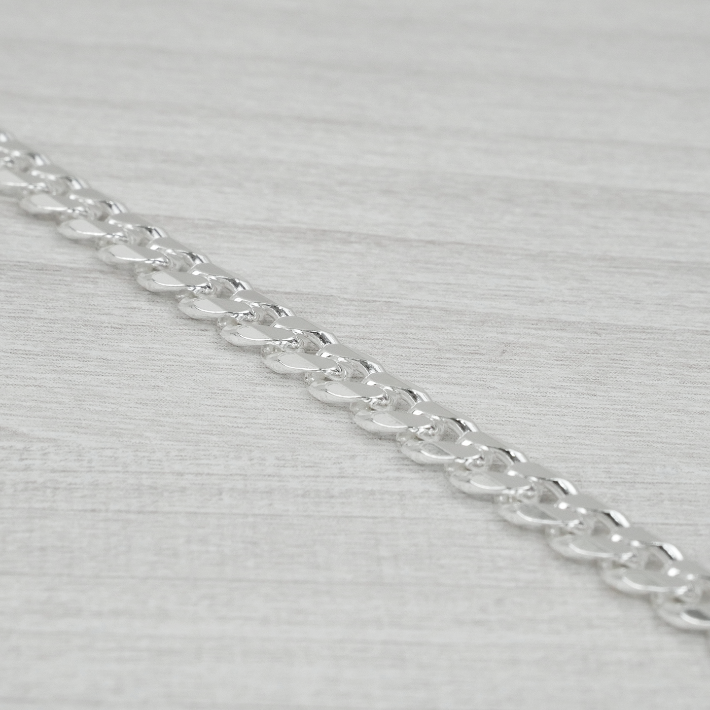 Solid Sterling Silver Curb Bracelet (5mm)