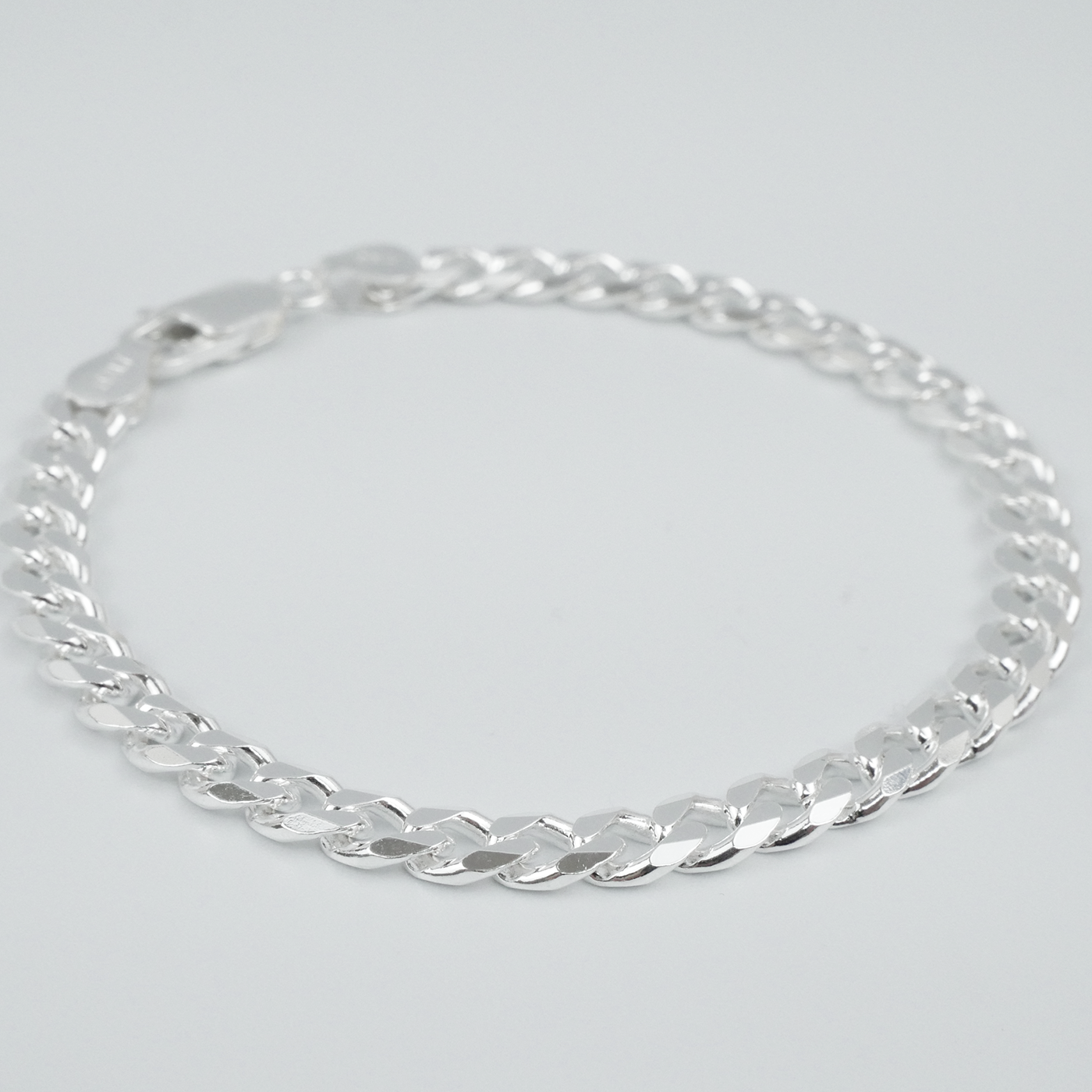 Solid Sterling Silver Curb Bracelet (5mm)
