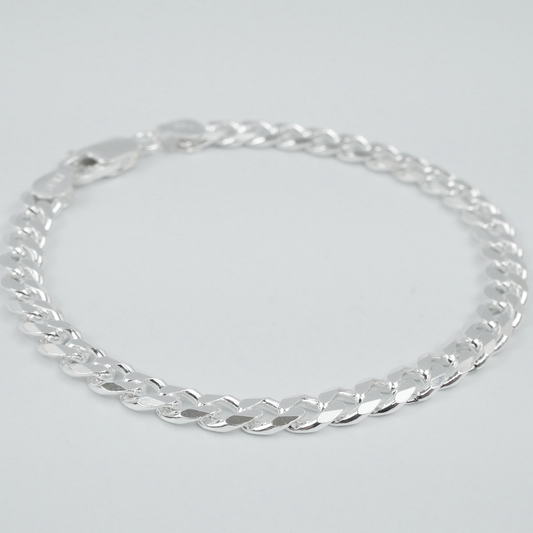 Solid Sterling Silver Curb Bracelet (5mm)
