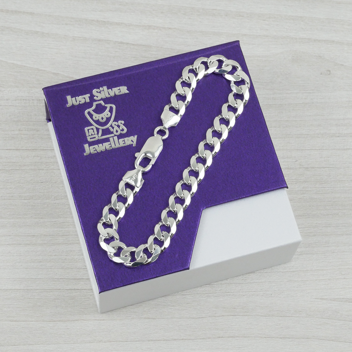 Solid Sterling Silver Curb Bracelet (7mm)