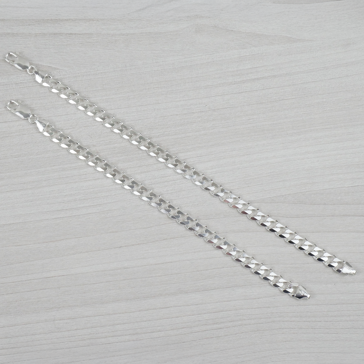 Solid Sterling Silver Curb Bracelet (7mm)