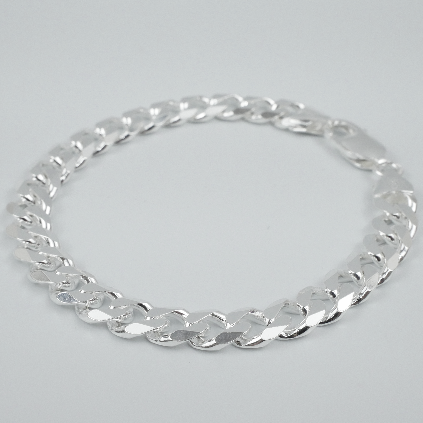 Solid Sterling Silver Curb Bracelet (7mm)