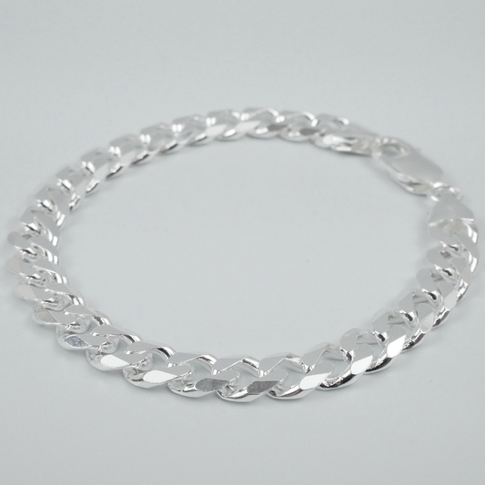Solid Sterling Silver Curb Bracelet (7mm)