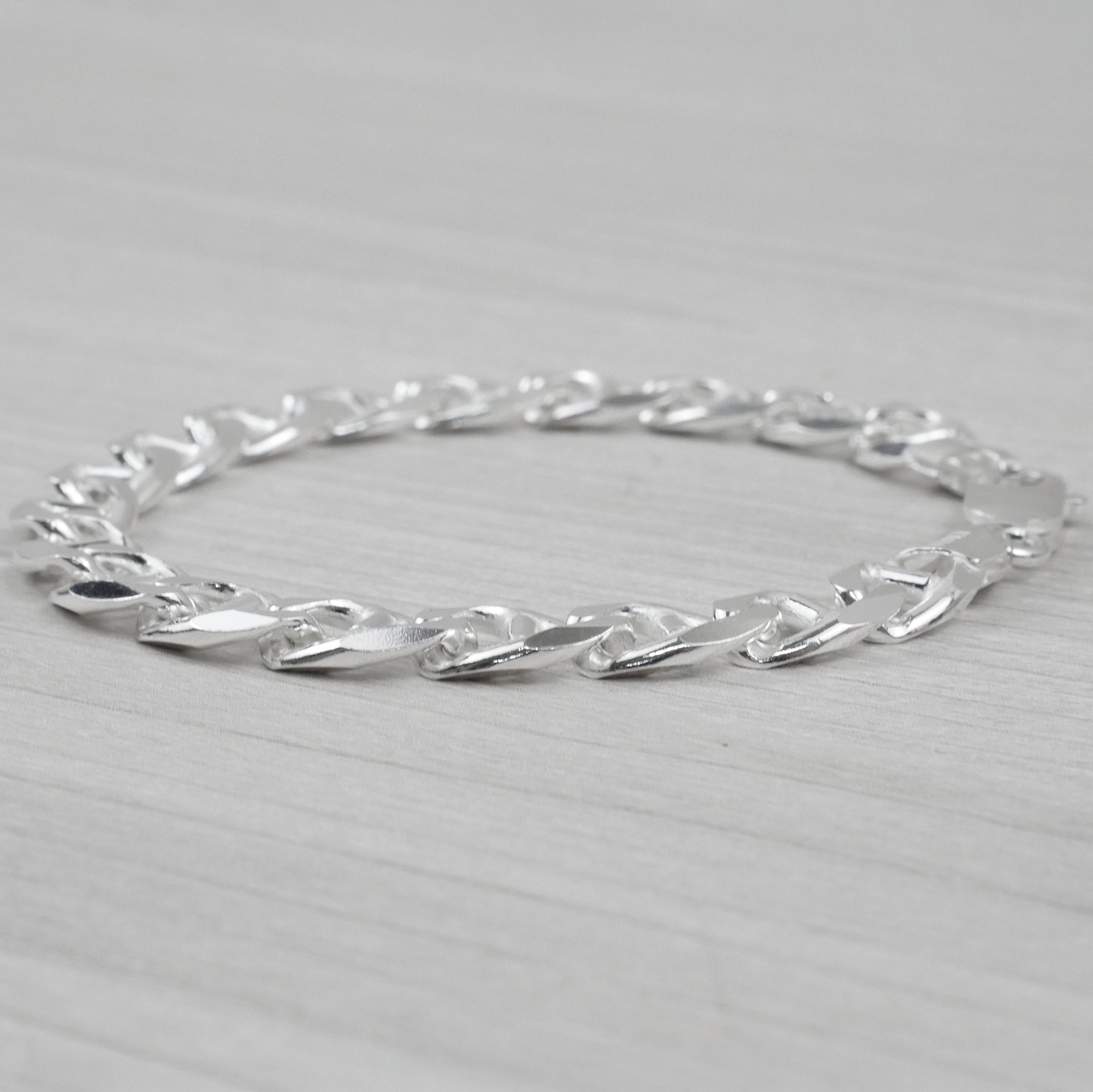 Solid Sterling Silver Marina Bracelet (7.8mm)