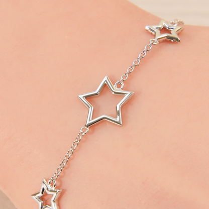 Silver Stars Cubic Zirconia Bracelet