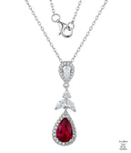 Silver Natural Red Zircon Necklace Just Silver Jewellery