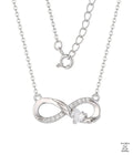 Silver Natural Zircon Infinity Necklace Just Silver Jewellery