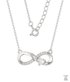 Silver Natural Zircon Infinity Necklace Just Silver Jewellery