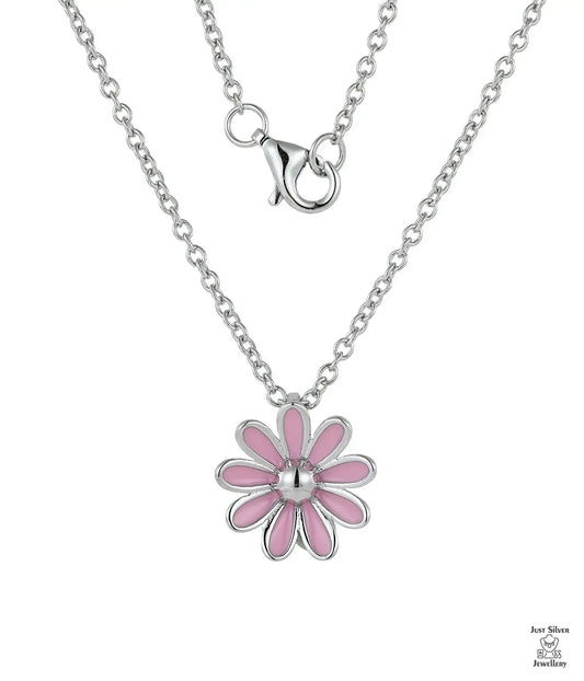 Silver Daisy Flower Necklace Just Silver Jewellery