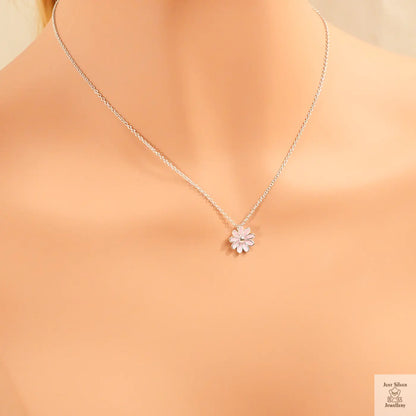 Silver Daisy Flower Necklace