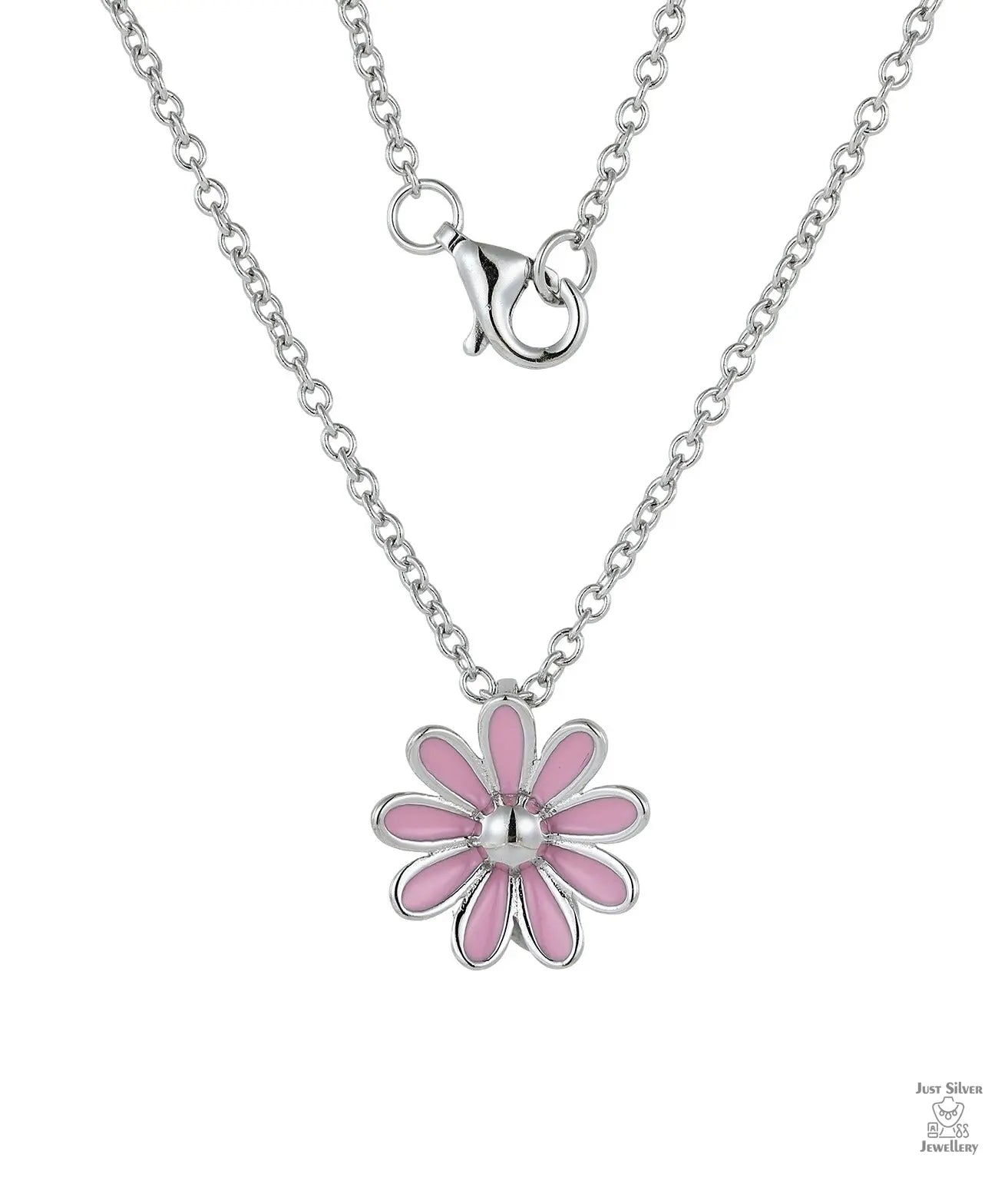 Silver Pink Daisy Flower Collection Just Silver Jewellery