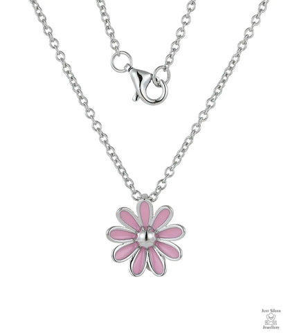 Silver Pink Daisy Flower Collection Just Silver Jewellery