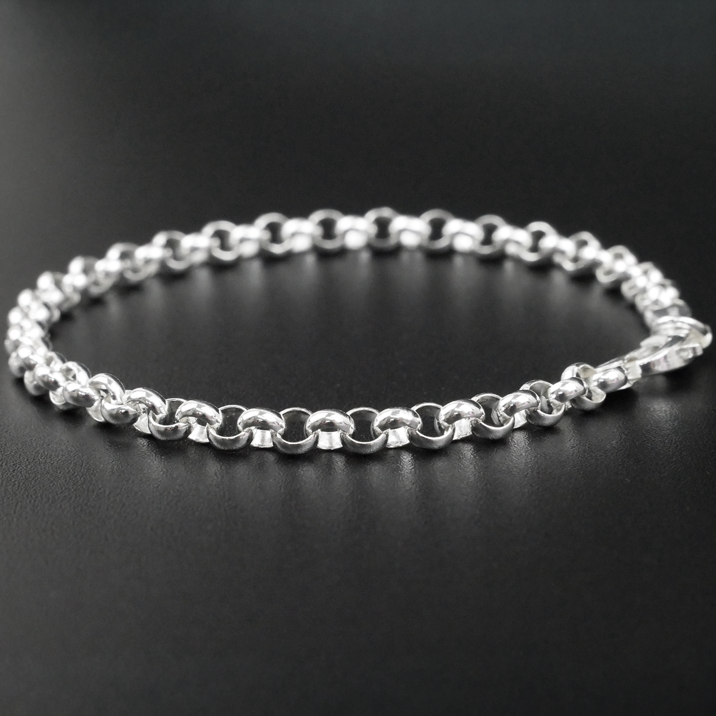 Solid Sterling Silver Rolo Bracelet (4.0mm)